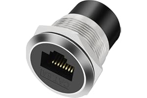 XMSJSIY RJ45 CAT6A Panel Mount Adaptador Rosca Montaje Fijo Acoplador Ethernet Hembra a Hembra Conector Cat6A/CAT6/CAT5E 8P8C Red Socket LAN