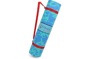 Fitness Mantra® Super Soft, Anti-Slip Marble Design Yoga Mat with Carrying Strap For Men & Women (Qty.-1 Piece) (4Mm, Blue)