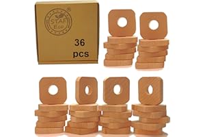 STAFECO® Moth Repellent for Wardrobe Natural 100% Natural Alternative To Moth Balls Wood Rings with Oil (Medium 36)