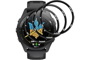 Beukei Pellicola Protettiva per Garmin Forerunner 265, 3 pezzi Pellicola Per Glass [copertura totale curva 3D] [Anti-Graffio] [Senza Bolle][Durezza 9H ] Vetro Protettivo