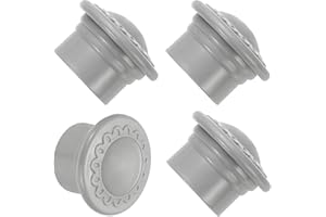 sourcing map Curtain Rod Ends, 4Pcs Plastic Drapery Rail Pole Head Cap Modern Window Curtain Rail Finial Fits Dia. 26-28mm Rods Pole End Plug Cap for Home Office Decorative Curtain, Gray