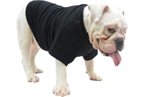 Lovelonglong Hund T-Shirt, 100% Baumwolle, Haustier T-Shirt, Hund-Unterhemd T-Shirts Für Französische Bulldoggen, Englische Bulldoggen, Möpse Black B-M