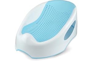LAUREL & MASON Baby Bath Support Seat - Soft Touch Fast Warming Bath Supports for Babies Under 6 Months - 49.5 x 32cm x 19.5cm (Blue)