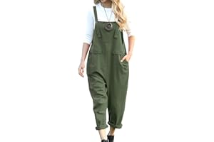 YESNO Women's Dungarees Loose Casual Sleeveless Overall Long Jumpsuit Playsuit Dungarees PV9UK