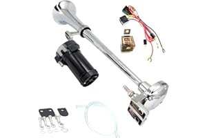 YIYIDA Klaxon de voiture Air Horn 12V Car Horn 150db Klaxon de camion 45cm Trompette en zinc chromé avec compresseur pour tous les véhicules 12V camions trains voitures bateaux ect