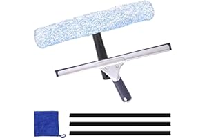 GREATRICH Limpia Cristales Profesional, Window Cleaner, Limpiador de Cristales, Kit de Limpieza para Cristales 6 Piezas, Incluye Racleta, Bayeta de Microfibra, para Ventanas, Espejos, Puertas de Ducha