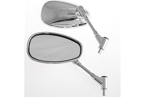 A-PRO SRL Espejos Retrovisores Par Espejos Moto Scooter Cutom Cafè Race Cromados M10