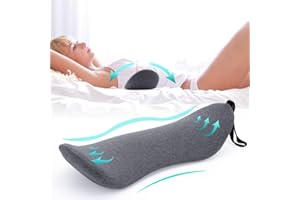 EUBSWA Ortopedyczna poduszka lędźwiowa z pianki memory do łagodzenia bólu kręgosłupa lędźwiowego pleców, do łóżka, sofy, samochodu, krzesła biurowego