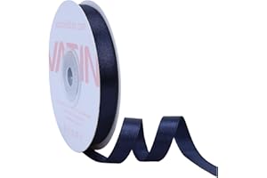 VATIN Navy Satin Ribbon Polyester 10mm X 23m(25 Yards) Craft Fabric Ribbon Perfect for Gift Wrapping,Hair Bow,Party Balloon Trimming, Cake Decoration Sewing and Other Craft Projects