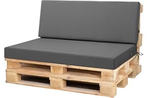 ‎PRIMEPATIO PRIMEPATIO Palettenkissen Outdoor 2er Set für Terrassenmöbel, Auflagen, Kissen & Polster, Wasserdicht und Farbecht, Ersatz für Palettensofa, Sitzkissen für Europaletten, Hof, Garten, Terrasse, Grau