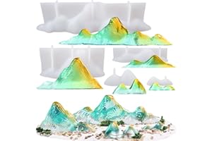 ‎FUNSHOWCASE Berg Silikonform Berggipfel Epoxidharz Formen Gebirge Landschaft Tortendeko Fondant 5er Set