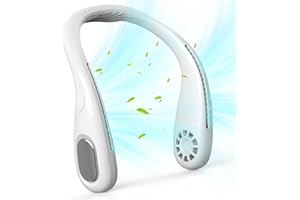 FOTFLACE Nackenventilator, Tragbarer Halsventilator 5000mAh USB Wiederaufladbarer Ventilator, Persönliche Halsventilatoren, 3 Geschwindigkeiten-Weiß