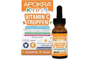Vitamin C Tropfen | Vitamine Kinder | Veganes Vitamin C | immunsystem stärken kinder | Zweimonatsvorrat - 30ml | APOKRA KIDS