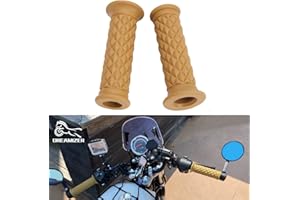 DREAMIZER Empuñaduras de Mano para Moto de 7/8" 22mm, Antideslizantes,Goma Puños de Manillar para Moto Cafe Racer Bobber Dirt Bike