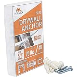 Förpackning med 50 Premium Quality #8 självborrande gipsankare med 50 Phillips Pan Head Självgängande skruvar för gipsskivor 