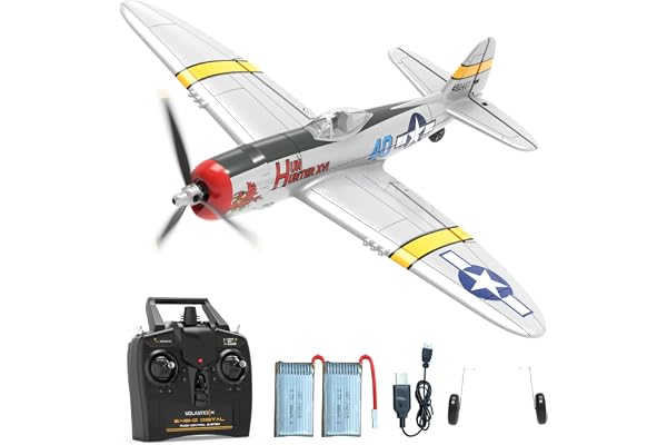 volantexrc RC Avion pour débutants, 4CH Avion télécommandé 2.4GHz P47 RTF avec Stabilité du Pilote et acrobaties avec Une Seule Touche pour Adultes (761-16)