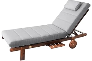 ‎PILLOWPRIM PillowPrim Gartenmöbel Matratze, für Liege, Sonnenliegen, Balkon, Outdoor, Liegenauflage, Polster, Sofa, Sitzkissen, Aschgrau, 204x60 cm