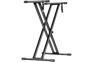 CAHAYA Soporte de Teclado de Doble Refuerzo Soporte para Teclado Musical Electrónico con 5 Niveles de Altura Regulable para Piano Digital de 61 76 88 Teclas Modelo CY0245