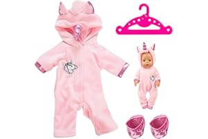 NYXSEAT 1 juego de ropa y zapatos para muñecas, 1 percha con orejas y cuernos, una pieza de invierno, accesorios para ropa de bebé, ropa de juguete para muñecas (43 cm)