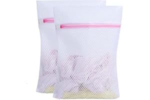 JC.UPIN Mesh Washing Bags for Laundry,Bra Shoe Sock Trainer Net Delicates Laundry Bag with Premium Zipper (2 SET)