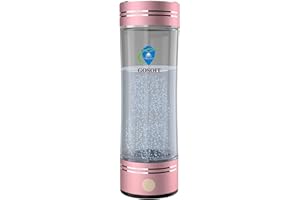 GOSOIT Hydrogen Water Bottle Hydrogen Alkaline Water Generator Ionizer Maker Machine Hydrogen Water Pitcher with SPE and PEM Tech 500ml/17Fl oz