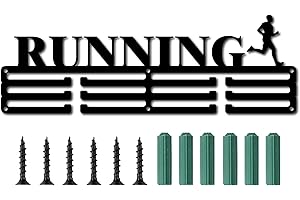 CREATCABIN Porta Medaglie Sport Running Atleta Medaglie Appendiabiti Espositore Montaggio A Parete Appendiabiti Decor Titolari per Corridori per Casa Distintivo 3 Piolo Medaglia Runner Calcio