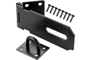 Litensh 7,6 cm (3 tums) dörr spärr hasp spärr lås, 304 rostfritt stål säkerhetspacklås spänne dörrspärr hasplås gångjärnslås