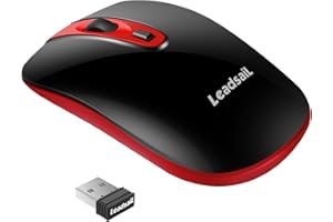 LEADSAIL Wireless Mouse for Laptop Silent Cordless USB Mouse Wireless Optical Computer Mouse, 4 Buttons, AA Battery Used,1600DPI with 3 Adjustable Levels for Windows 10/8/7/XP/Mac/Macbook Pro/Air/HP/Acer