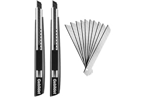 Gebildet 2pcs Cortadores Profesionales de Cuerpo Metálico, 9mm Cuchillo de Utilidad Bloqueo Automático, Retráctil Cortador de Cuchillas + 10pcs cuchillas SS, utilizado para cuero, fábricas, almacenes