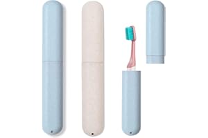 MOGADEE® 2 Stück Zahnbürsten Etui, Tragbare Zahnbürste etui, Zahnbürstenhülle für Zuhause, Reise Zahnbürste Mit Bodenentlüftung, Reisezahnbürste für Reise und Business