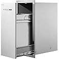 VEVOR Pull Out Trash Drawer 13.4"W x 25.7"H x 19.6"D Lower Sliding Rails Stainless Steel Roll Out Trash Bin Pull Out Tray Outdoor Kitchen Trash Drawer with Handle for BBQ Island Grill Station