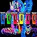 CrazyGadget® UV Neon Glow Fluorescent Face Body Hand Paint Bright Colour 10ml - Set of 6 Tubes - Made In UK (Ideal for Festivals, Clubbing, Events, Kids' Parties, Halloween, Stage Performances etc.)