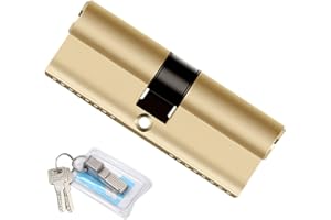 LIEKADIJIAE Double Cylindre Profilé, Serrure à Cylindre 90 Mm, Serrure à Cylindre De Qualité Supérieure, Cylindre Double Profilé, Cylindre De Serrure 90 Mm avec 8 Clés