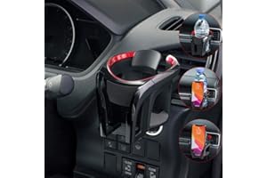 Tawveml UMISKY Car Cup Holder Mount, 2 in 1 Adjustable Smart Phone Mount Bracket Stand Cradle Car Air Vent Cup Holder for Hot Drinks Compatible with Most Vehicles (Red&Black)