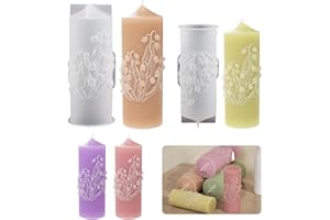 Bekecidi 2 stampi per candele a colonna, per realizzare candele, a forma di fiore, in silicone, per candele in resina epossidica, per realizzare candele 3D, sapone, cera, artigianato, fai da te,