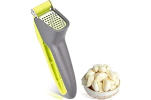 INNOVESS Garlic Press Crusher, Heavy-Duty Garlic Crusher Press for Easy Squeezing and Cleaning, Multipurpose Garlic and Ginger Chopper with Comfortable Handle, Compact Kitchen Gadget, Green