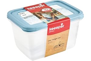 Keeeper 2-częściowy zestaw zamrażarek, pokrywa wielokrotnego zapisu, 2 x 2 l, 20,5 x 15,5 x 10,5 cm, Mia Magic Ice, Nordic Blue