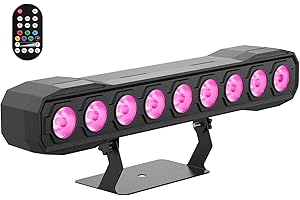 FODEXAZY 9 RGBW LED Wall Washer Luce da Palcoscenico 60W, Effetto Barra Luminosa Spotlight con Telecomando DMX512 Stroboscopio Luce per Feste per Matrimonio DJ Outdoor Natale
