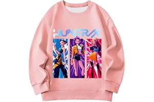 GENERIC Sudadera 𝑯𝒖𝒏𝒕𝒓𝒊𝒙 niña 𝑲𝑷𝒐𝒑 D𝑫𝒆𝒎𝒐𝒏 Merchandise 𝑯𝒖𝒏𝒕𝒓/𝒙 con Estampado X de Bruja Manga Larga Sudadera Morada para niños Moda Redondo Sweatshirt Otoño Invierno Ropa de 1-14 Años