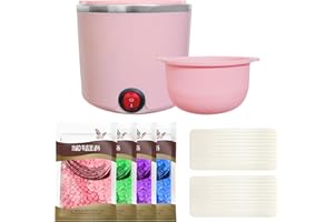 Lazy lady Mini waxing set mit Silikon dose 200 ml, professionelle wachs haarentfernung maschine, komplettes waxing Set mit Wachsperle und Spateln, einfach zu handhaben und zu reinigen (runde Rose)