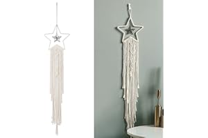 JOHOTONE Dreamcatcher Handmade Star Dream Catcher Macrame Wall Hanging Decoration for Home Christmas Wedding Party White