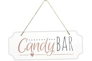 Frau WUNDERVoll® Schild Candy BAR, aus Holz, 40 x 15 cm/Wegweiser, Hochzeit Vintage, Hochzeitsschild, Kirche, Standesamt, Stuhdekoration, Hochzeitsgeschenke Brautpaar Schild