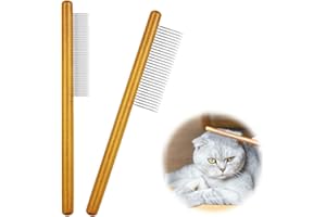 UTEFIF Neues Design-wood Haustier Kamm Haustierpflege Kamm Abgerundet Zähne Hunde Kamm für Große,Mittlere und Kleine Hunde und Katzen mit Verworrenen Kurzen/Langen Haaren(Protokollfarbe)