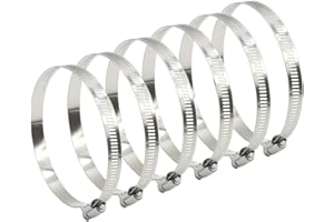 TRANSINO Piezas Abrazaderas Metalicas 91-114mm Abrazadera de Manguera de Acero Inoxidable Ajustable Clip Juego de Abrazaderas para Tubos 6 Tamaño (6 piezas)