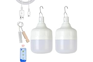 BWISUP 2X Camping Lights,Emergency Lantern LED Work Light Bulb USB Rechargeable Lighting,30W 2000 Lumens 3 Modes,Portable Tent Light for Camping, Patio,Garden,BBQ,Hiking,Fishing. with Remote Control