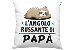 VULFIRE Papà Cuscino Federa Regalo uomo compleanno originale Idee Regali per lui per Natale festa del papà, L'angolo russante di papà 2 - senza Imbottitura (40_x_40_cm, Bianco 2)