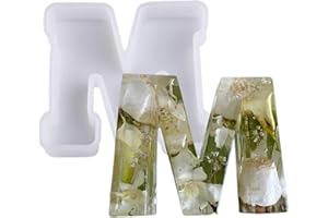 TUXXJZM Silicone Alphabet Resin Molds, Letter Silicone Mould for Crafts, Epoxy Resin Casting Molds, 3D Alphabet Epoxy Resin Silicone Mold, Capital Letter Symbol Mold, Alphabet Letter Baking Mold