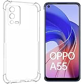 KZY İletişim Oppo A55 ile uyumlu ile Uyumlu Kapak K&ouml;şe Korumalı AirBag Antishock Şeffaf Silikon Kılıf