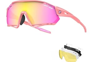 X-TIGER Okulary rowerowe, UV400 z 5 wymiennymi szkłami, męskie i damskie, mocne oprawki TR90, do uprawiania sportów na świeżym powietrzu, jazdy na rowerze, biegania, jazdy samochodem, wędkowania, golfa