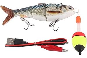 Akozon - Leurre de Pêche Robotique - Appât de Natation électrique Multi-articulé avec Lumière LED Verte, Rechargeable et Recyclable pour Séduisants Prédateurs sous-Marins